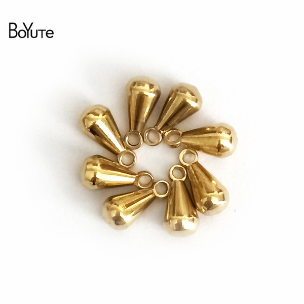 BoYuTe 100Pcs 3*6MM 3*7MM 4*8MM Water Drop Charms Metal Brass Beads for Jewelry Making Jewelry & Accessories