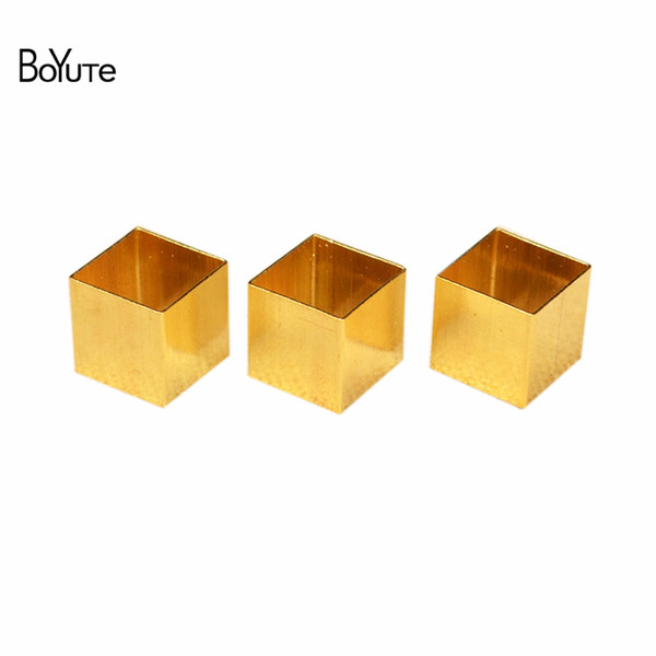 BoYuTe 100Pcs HOT sale Metal Brass 10MM fashion Square Tube Beads wholesale Diy Jewelry Accessories Components