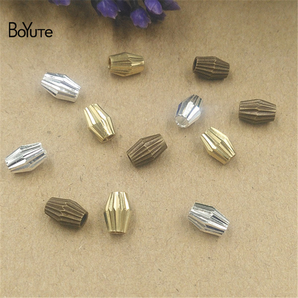 BoYuTe 100Pcs 3 Colors 5*7MM newest Radiant Shape Metal Brass Beads Jewelry Making Diy Accessories Parts