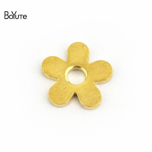 BoYuTe 100 Pcs 8 MM Brass Metal Beads Diy Hand Made Flower Spacer Beads Jewelry Making