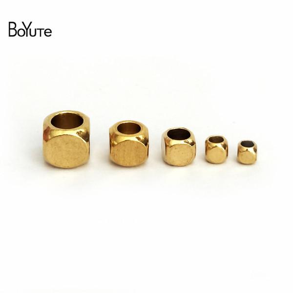 BoYuTe 100Pcs 2.5MM 3MM 4MM 5MM 6MM Square Metal Brass Nepal Beads for Jewelry Making