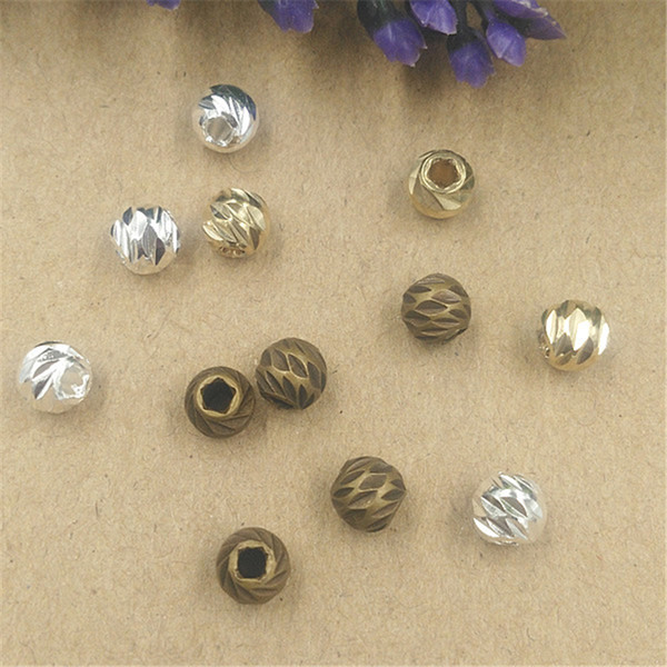 BoYuTe (100 Pieces/Lot) 3 Colors 6MM Hot sale Metal Brass Diy Jewelry Beads Accessories Parts