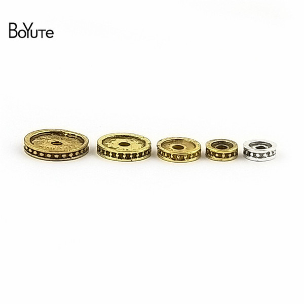 BoYuTe 200Pcs Beads 6MM 8MM 10MM 12MM Metal Alloy Spacer Buddha Accessories Diy Beads for Jewelry Making