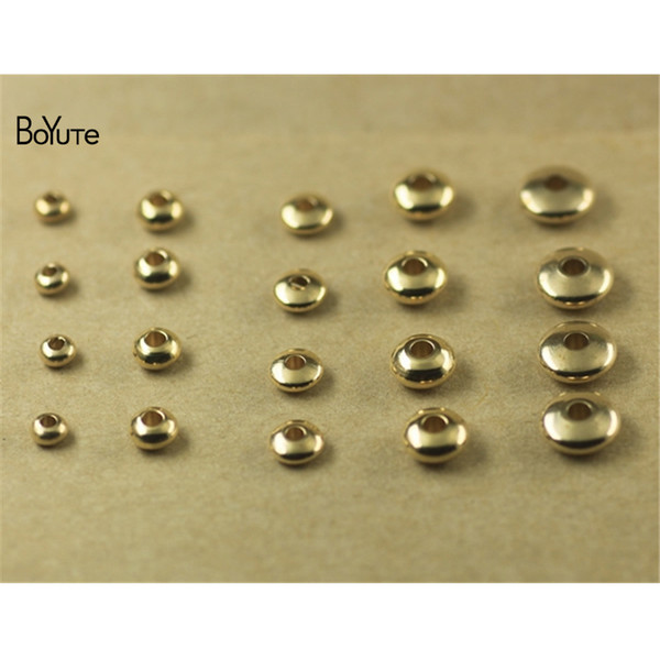 BoYuTe 500Pcs 3.5 4.5 5 6 7MM 5 Size 2 Colors Beads Brass Beads for Jewelry Making