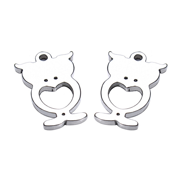 30pcs stainless steel pendant cute animal accessories with male and female Necklace Pendant size 8mm*12mm