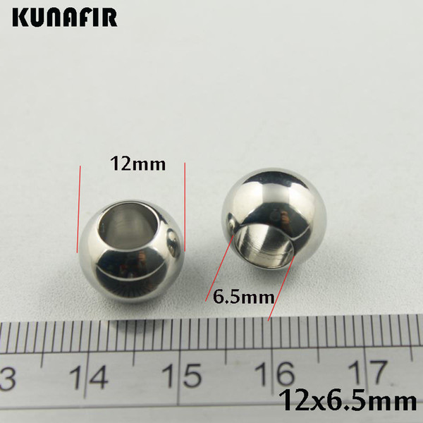 12mm diameter with 6.5mm hole smooth 316L stainless steel beads bracelet necklace accessories jewelry DIY parts 100pcs per lot ZSP031