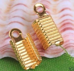 Free Shipping 1000pc/lot New Gold Plated End Caps Crimp Beads 12x6mm