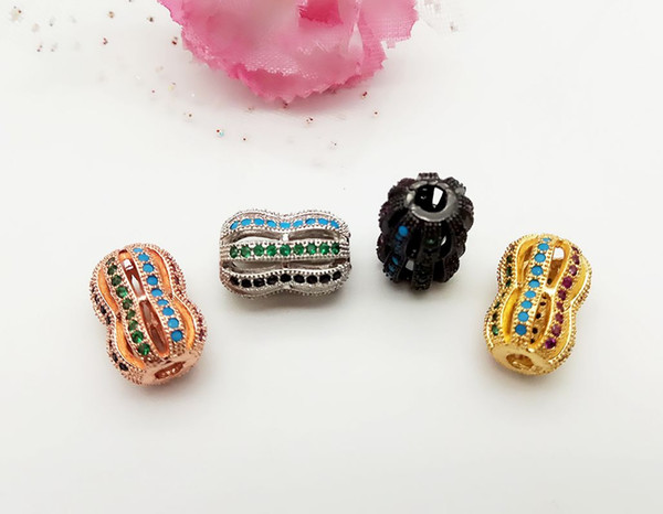 Wholesale 10 pieces of exquisite color hollow beads beaded accessories, DIY gold-plated jewelry inlaid turquoise jewelry