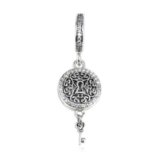 New Bracelet DIY Beads Accessories 925 Sterling Silver Aristocratic Love Key Pendant Fits Pandora Style Charm Jewelry Making