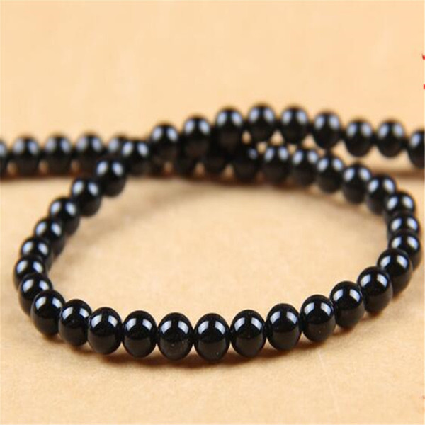 Agate Stone Beads Round 6MM DHL Smooth Gemstone Black Onyx for Jewelry Making Loose Beads Bracelets Necklace Accessories