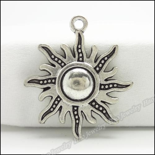 70pcs Vintage Charms Sun Pendant Tibetan silver Zinc Alloy Fit Bracelet Necklace DIY Metal Jewelry Findings