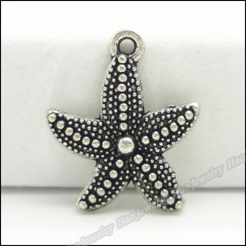 100 pcs Vintage Charms Starfish Pendant Tibetan silver Zinc Alloy Fit Bracelet Necklace DIY Metal Jewelry Findings