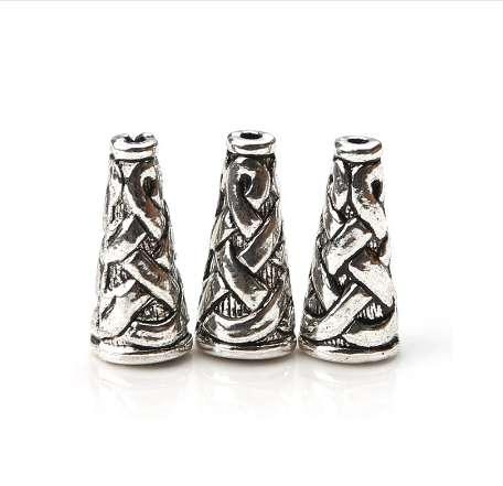 10pcs/lot 18*6.5mm Antique Silver Color Cone Bead Caps Embossing Alloy End Cap DIY Craft Jewelry Findings