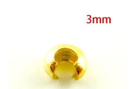 Free Shipping 500Pcs Gold Plated Tone Crimp Bead Covers 3mm