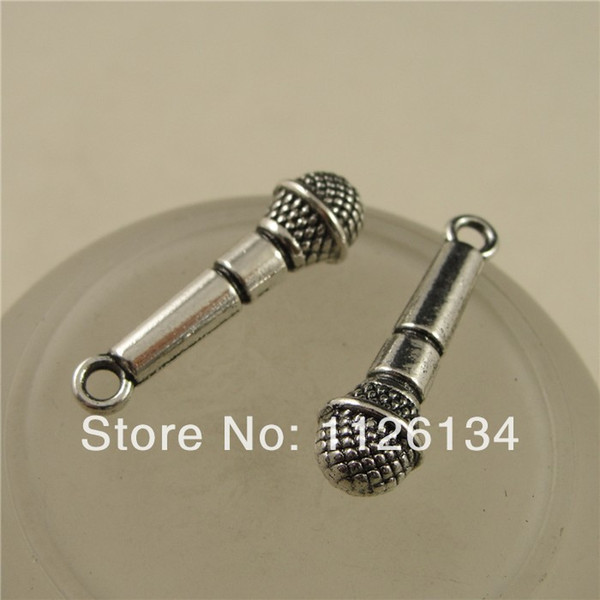 A1817 Wholesale Silver Jewelry Findings Silver Plate Microphone Music Instrument