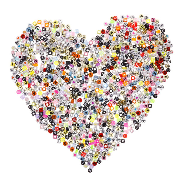 1650pcs 6mm Mixed Square Round Heart Alphabet Letter Beads Charms Bracelet Necklace For Jewelry Making DIY Accessories #279846