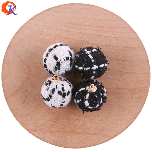 wholesale 50Pcs/Bag Jewelry Accessories/DIY Jewelry/Fabric Bead/Hand Made/Ball Shape/Embellishments/Earring Findings