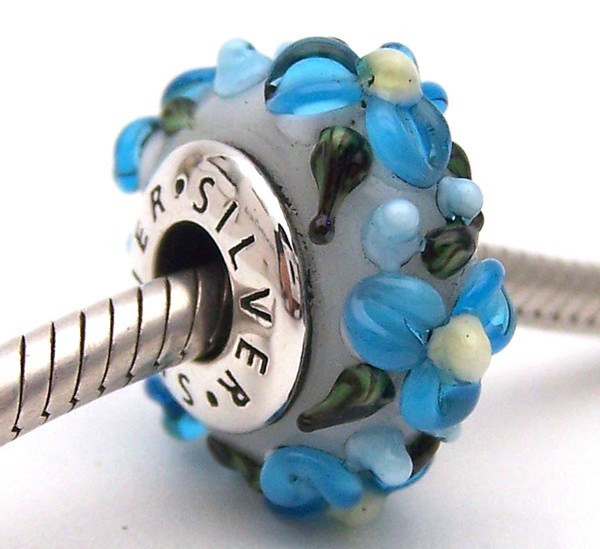 YZH95 Cylinder 100% S925 Sterling Silver Beads Murano Glass beads Fit European Charms Bracelet charms diy jewelry Lamp-work