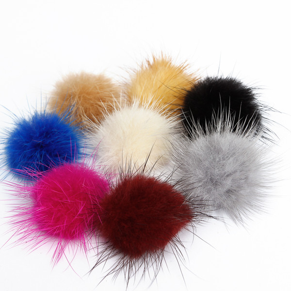 100pcs 30mm Mink Fur Ball Fur Pompom DIY Leather Jewelry Findings Mink Ball for Shoes Jewelry Cloth Making Craft