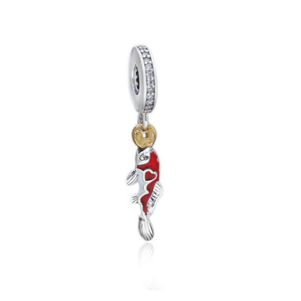 925 sterling silver beads accessories new koi new year good luck charm for Pandora charm bracelet DIY jewelry production