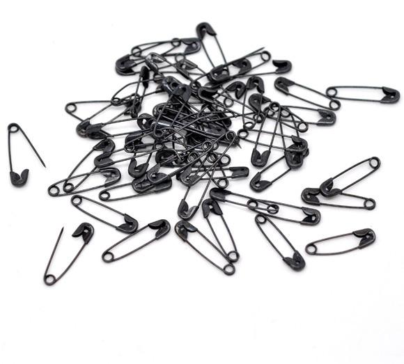 Wholesale Lots Black Safety Pins Findings 20x5mm