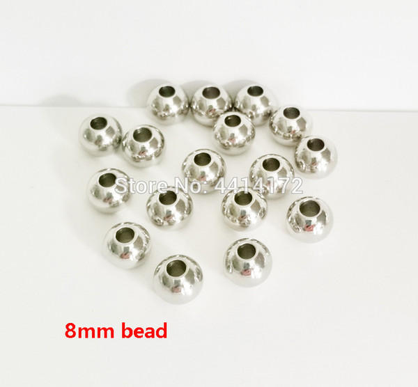 2 2.5 3 3.5 4mm bore hole stainless steel smooth 8mm beads ball bracelets necklaces accessories men jewelry DIY parts 200pcs