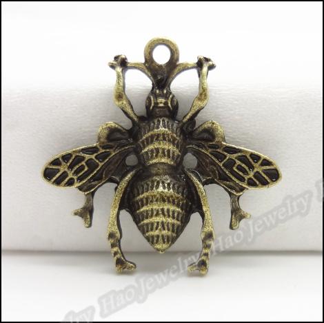 50pcs Vintage Charms Bee Pendant Antique bronze Zinc Alloy Fit Bracelet Necklace DIY Metal Jewelry Findings