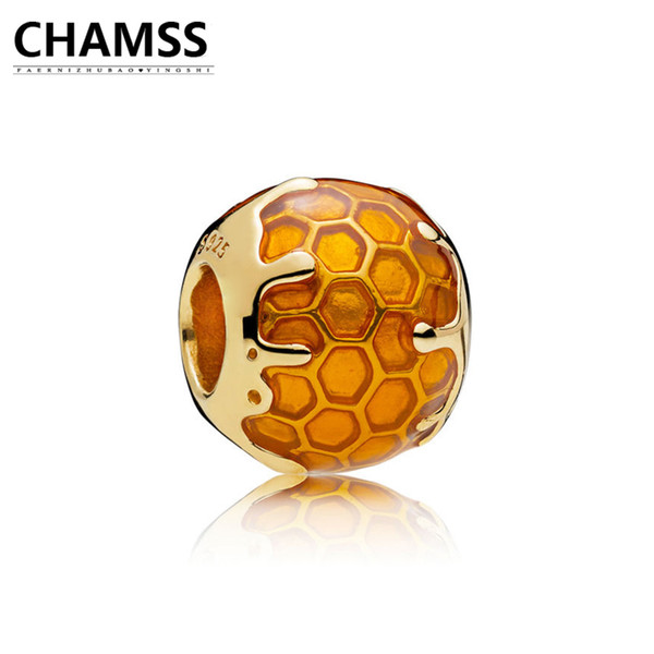 CHAMSS 2018 Newt 925 767120EN158 SHINE GOLDEN HONEY CHARM Sterling Silve Bracelet Gifts Jewelry for Women