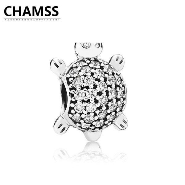 CHAMSS 2018 New791538CZ Turtle Silver Charm with Cubic Zirconia 925 Sterling Silve Bracelet Gifts Jewelry for Women