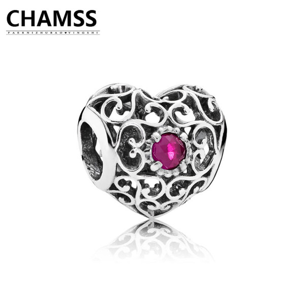 CHAMSS 2018 Newt 925 791784SRU JULY SIGNATURE HEART BIRTHSTONE CHARM Sterling Silve Bracelet Gifts Jewelry for Women