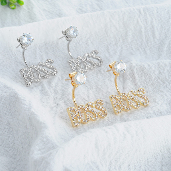 New Design Stud Earrings Letters Ear Stud Earring Jewelry Accessories for Women Wedding Gift Free Shipping