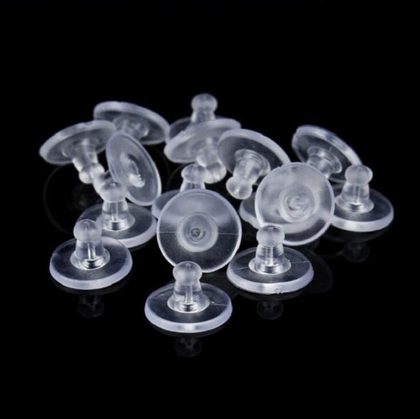 1000pcs/bag or set Earrings Back Stoppers ear Plugging Blocked Silicone rubber plate shaped Jewelry Making DIY Accessories