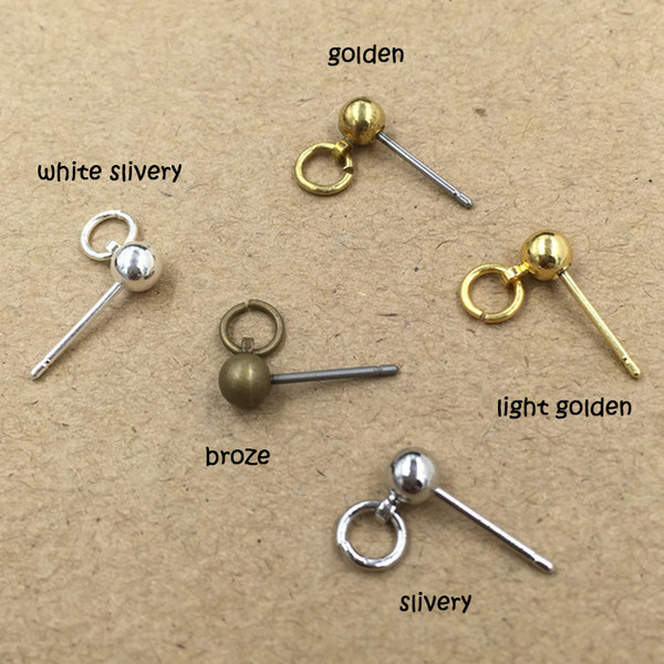 4*13mm Earrings hook base Back Stoppers clip Jewelry Making DIY Accessories slivery/golden/broze/etc bead design
