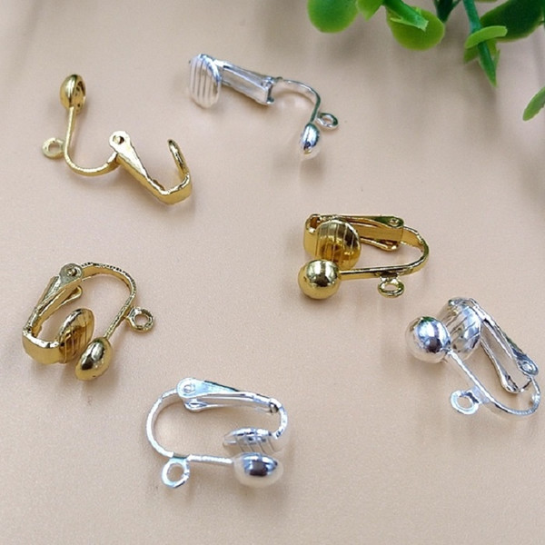 15mm Earrings hook base plate tray Back Stoppers clip Jewelry Making DIY Accessories slivery/golden/broze clasp