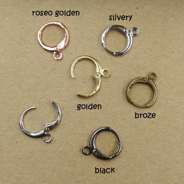 11*15mm Earrings hook base Back Stoppers clip Jewelry Making DIY Accessories slivery/golden/broze round