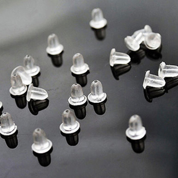 500 pcs/lot Plastic Silicone Earring Backs Stoppers DIY Jewelry Findings Components Earnuts Stud Earring Plugs Accessories