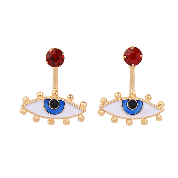 Fashion evil's eye crystal ear stud detachable earrings jewelry for lady