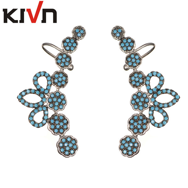 KIVN Fashion Jewelry CZ Cubic Zirconia Ear Cuff Ear Crawler Climber Earrings for Women Chirtmas Birthday Girls Mothers Day Gifts