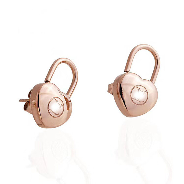 famous brands jewelry Silver rose gold and Gold color plated designer Heart Rock earrings for women luxury best gift for ladies