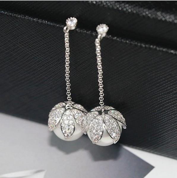 SALE Fashion jewelry new 925 silver needle Triangle Earrings Fit Pandora female crystal from Swarovski simpl