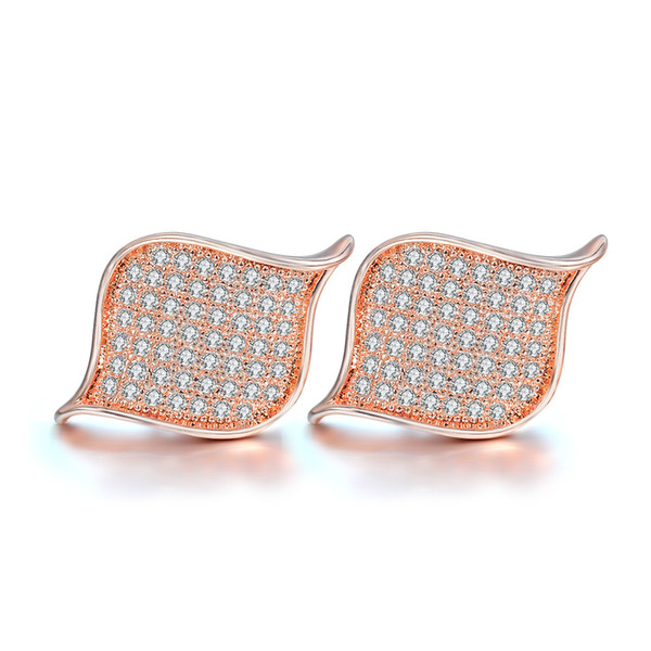 Zircon Earring Water Wave Shape Women 925 Sliver Copper Plated Platinum Rose Gold Sliver Diamond Jewelry Luxury Earrings Fashion Jewellery