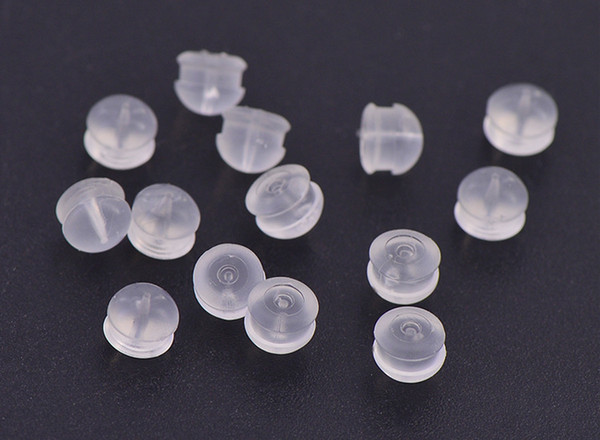 Silicone Ear Nuts Post Stopper Earring Findings Round Transparent Clear Earring Backs Stoppers DIY Jewelry Components Earnuts Stud