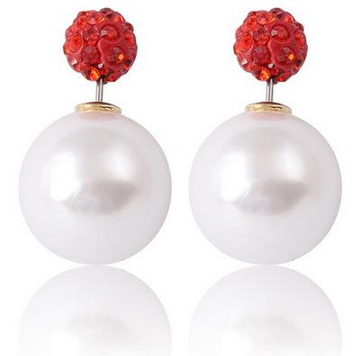 Hot 925 sterling silver pearl jewelry romantic charm simple 6/8/10 mm pearl ball earrings