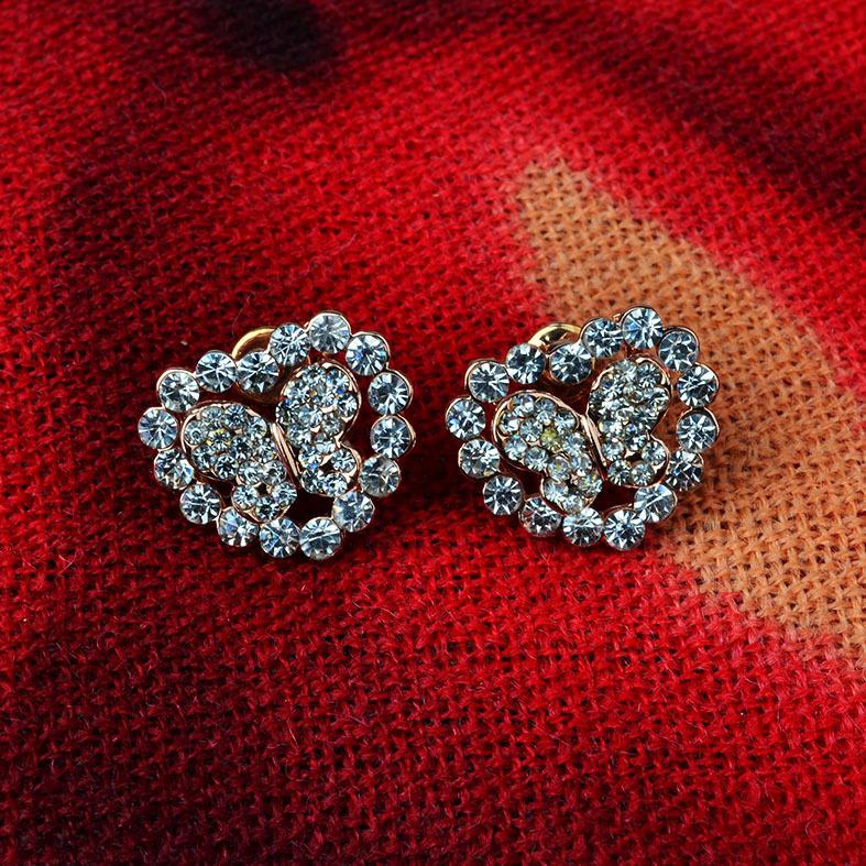 Korean fashion high-grade diamond earrings gemstone earrings love free shipping