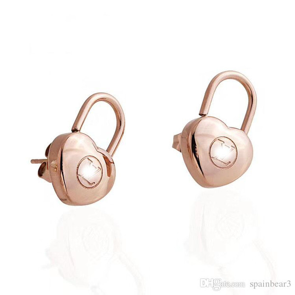 famous brands jewelry Silver rose gold and Gold color plated designer Heart Rock earrings for women luxury best gift for ladies