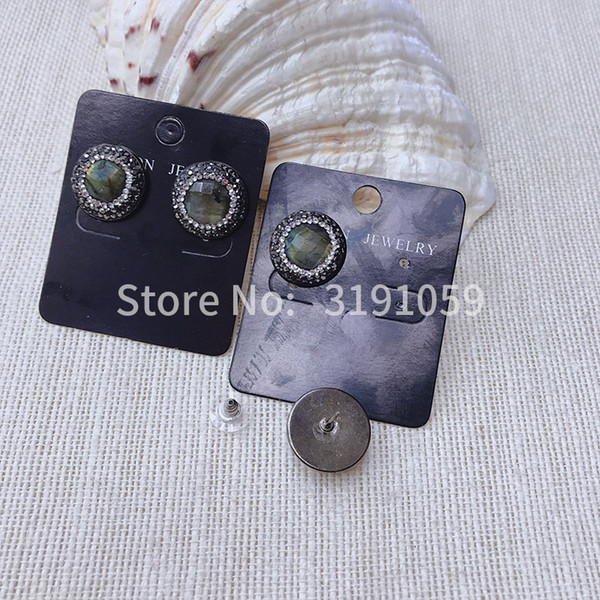 Fashionable and simple pull feldspar earrings superflash temperament 2018 new fall and winter