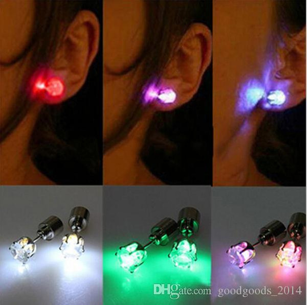 2019 New Fashion Updated version Multicolor LED Light Zircon Women Stud Earrings Alloy Jewelry Earing a814