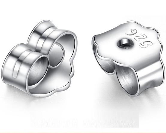 925 Sterling Silver Ear Plugs Ear Caps Earring Back Ear Stud Plug Universal Earring Jewelry Components 2 pcs D0305