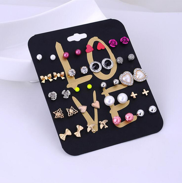 2018 Catalog Available Different Shap Bulk Fashion Earring Studs Earrings Findings Jewelry Charms 20pair/Lot Drop Shipping