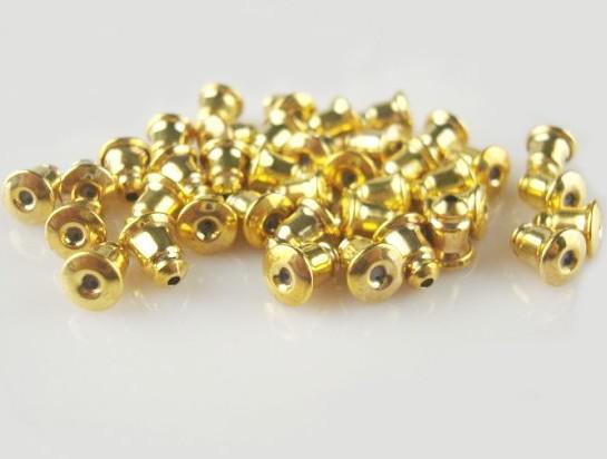 New Gold Plated Metal bullet Earring Plugs Ear Stud Back Stopers Earring Back Ear Cap MG1